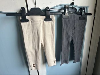 Lot de deux leggings, 6 mois , kiabi et obaibi