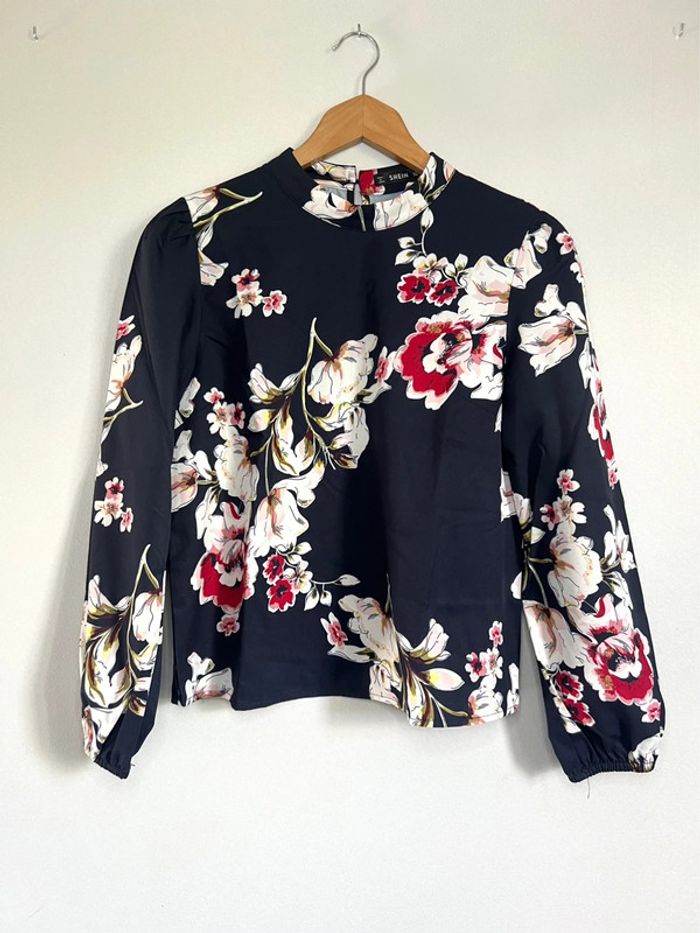 Blouse manches longues Shein bleu marine