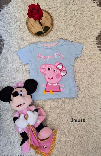 T shirt Bleu Peppa pig 3mois