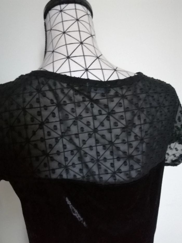Robe velours et effet dentelle pois - photo numéro 6