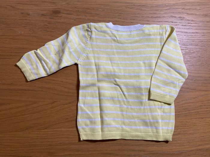 Vertbaudet Pull rayé jaune et blanc Taille 9 mois - photo numéro 6