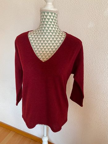 Pull Bordeaux Col V