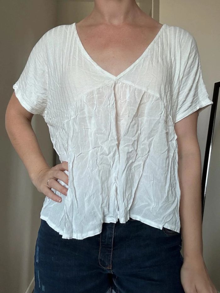 Zara Tee-shirt blanc coupe baby doll – Taille 36 – Très bon état - photo numéro 9