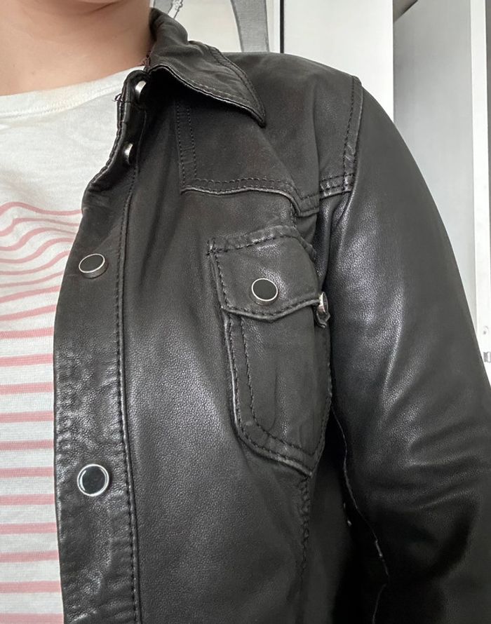 Veste en cuir de motard femme – Redskins Taille L | Cuir véritable | Très bon état - photo numéro 4