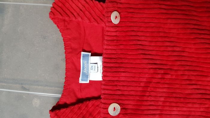 Robe côtelée rouge JACADI 12 mois - photo numéro 3