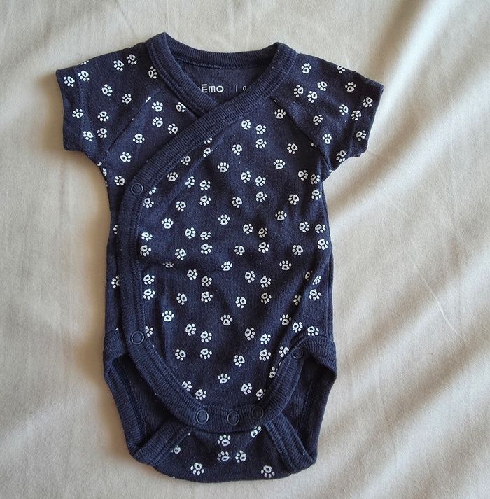 Kiabi Gemo Lot Bodys Coton Bleu Jaune Très Bon État 0M 50cm - photo numéro 4