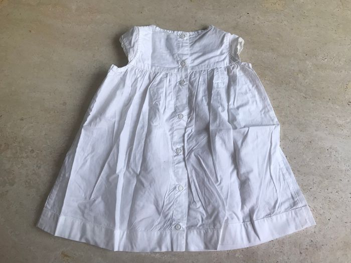 ROBE D'ETE "PETIT BATEAU" BLANCHE EN COTON - TAILLE : 6 MOIS - photo numéro 2