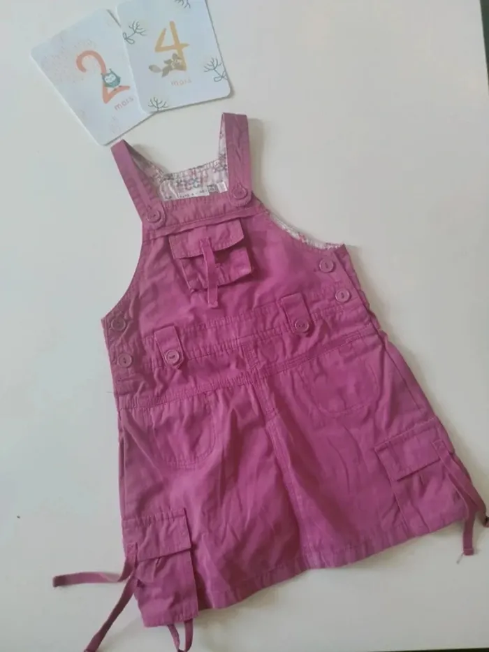 Robe salopette rose Tape à l'œil 2 ans - photo numéro 2
