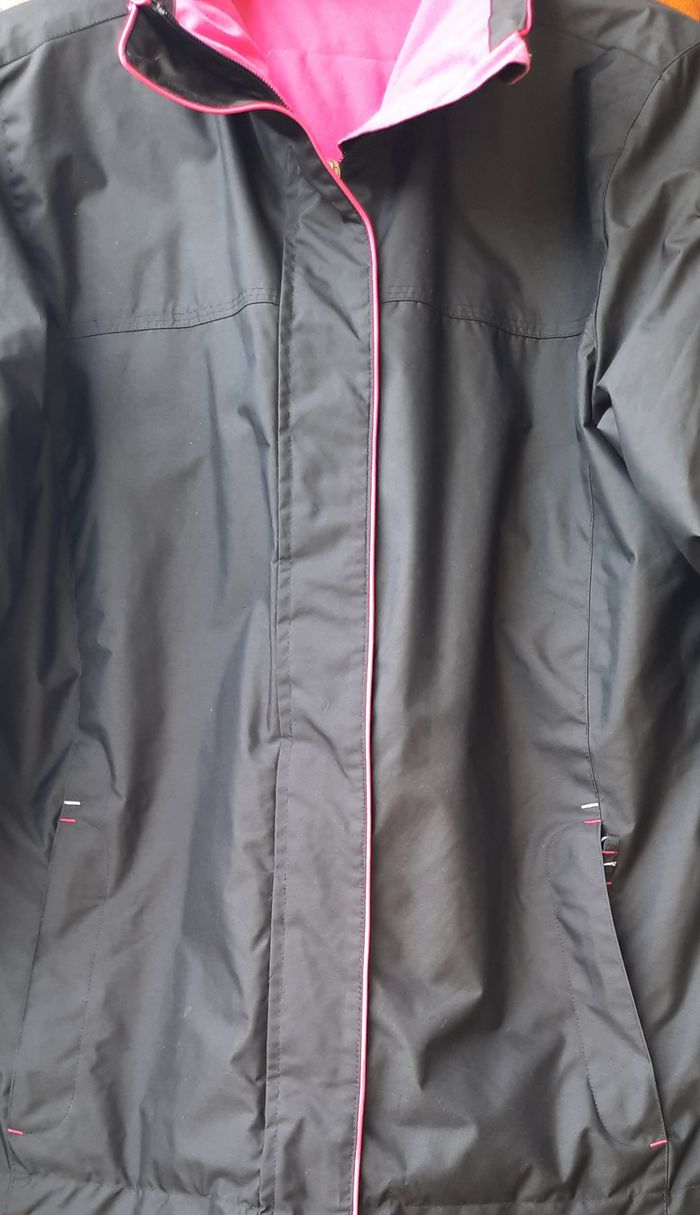 Veste coupe vent, noir et rose, Oxylane, femme, taille M/38 - photo numéro 4