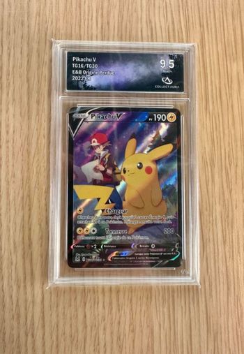 Carte Pokemon Pikachu V TG16/TG30 Origine Perdue grade 9,5 Collect Aura - FR