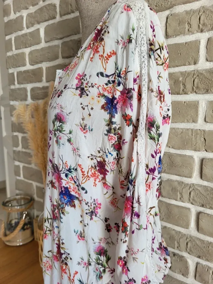 Blouse fleuri avec dentelle Promod - Bohème tomantique - photo numéro 11