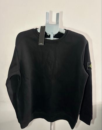 Sweat Stone Island noir badge manche – taille L,  avec certilogo