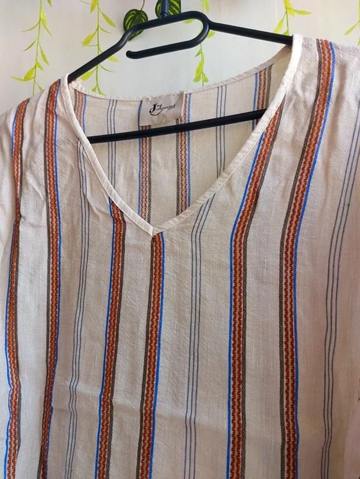 Blouse Johanna Paris – M – Crème Rayée – État : Excellent - photo numéro 2