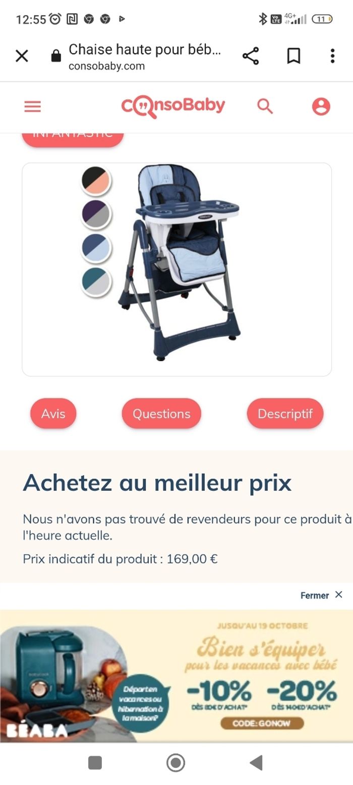 Chaise haute Infantastic