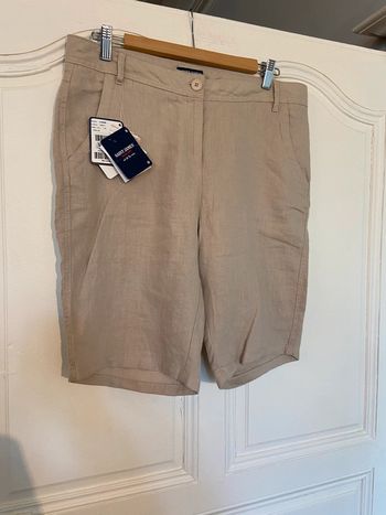 Bermuda lin beige Saint James neuf avec étiquette taille 44
