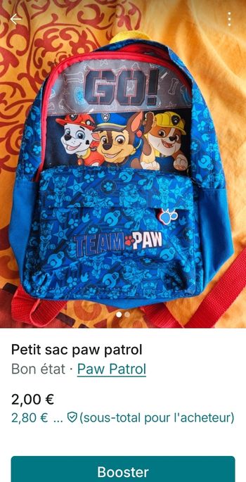 Sac a dos Pat patrouille