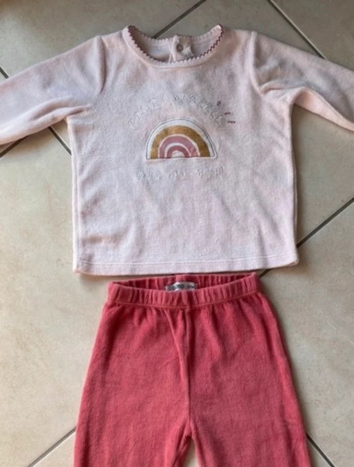 Pyjama fille 2 pièces velours Gemo 12 mois