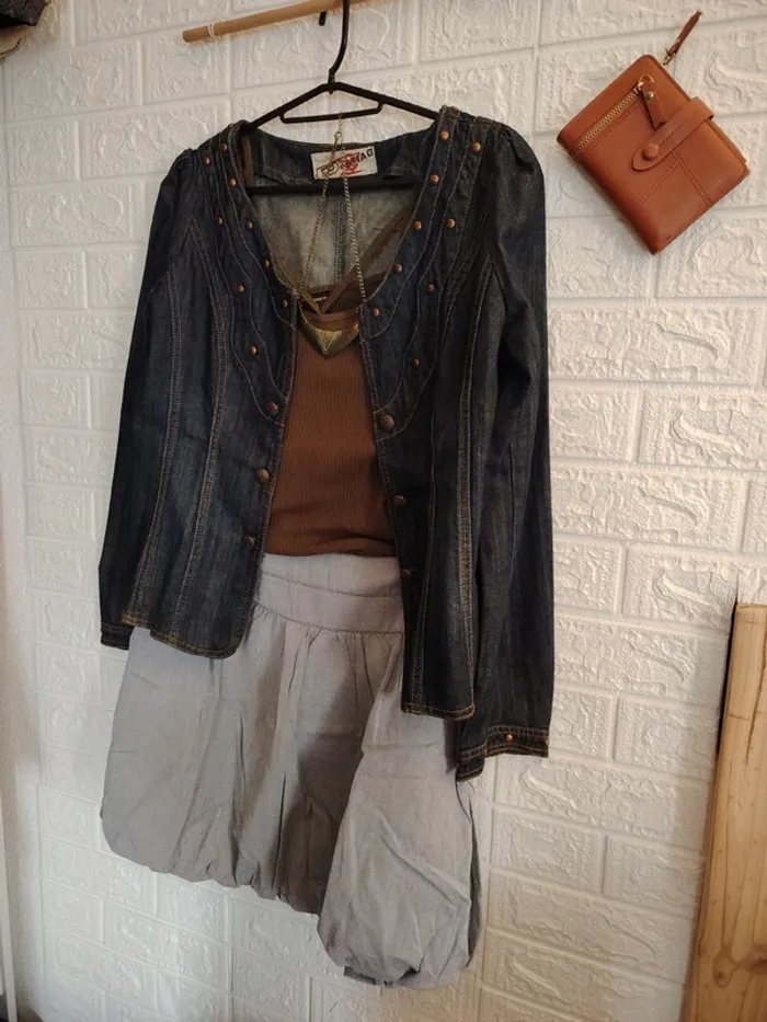 Ensemble 5 pièces pour femme veste en jeans - photo numéro 5