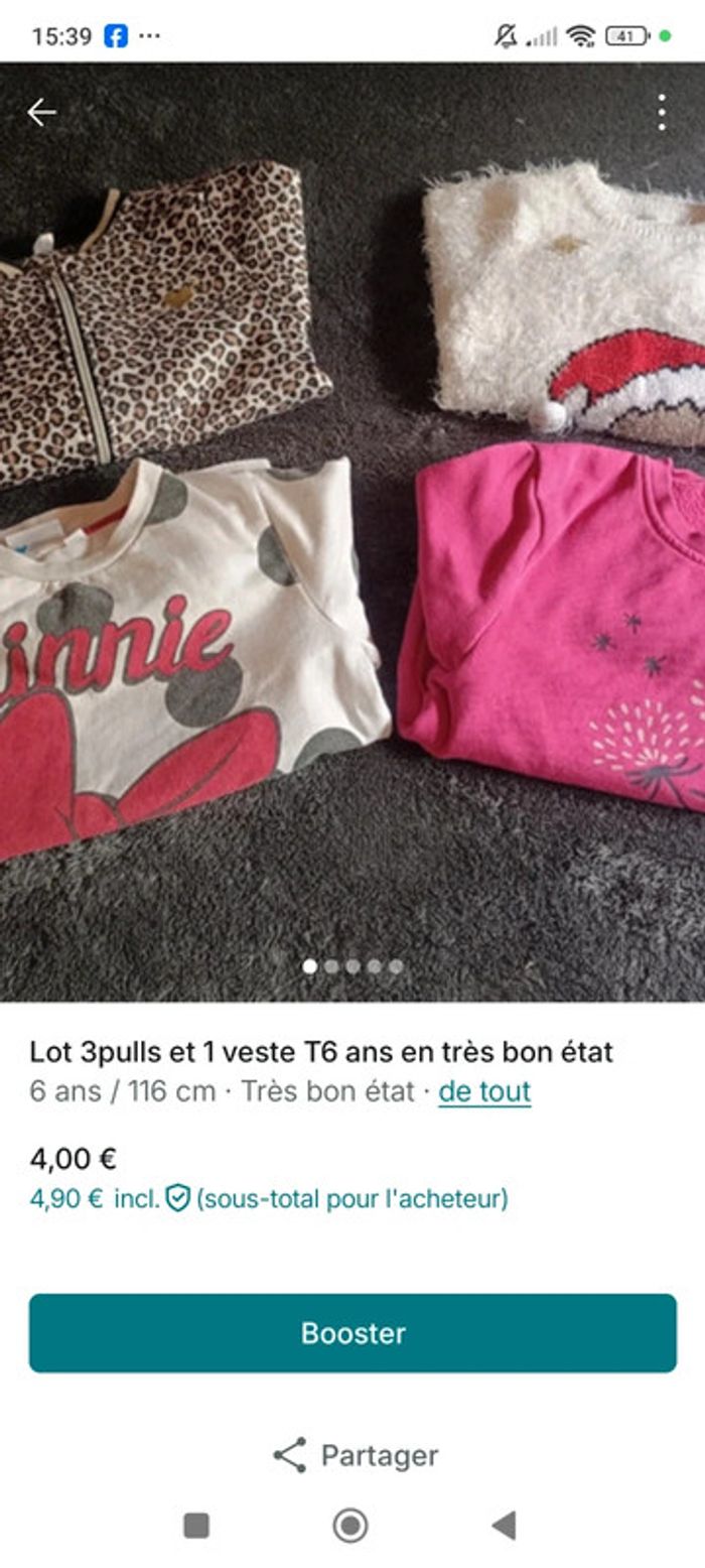 Lot vêtements T6 ans en très bon état