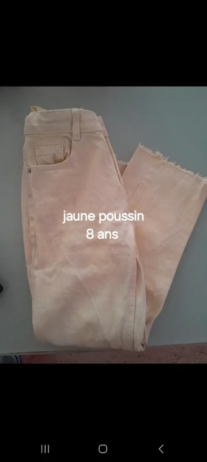 Jean jaune poussin 8A mixte