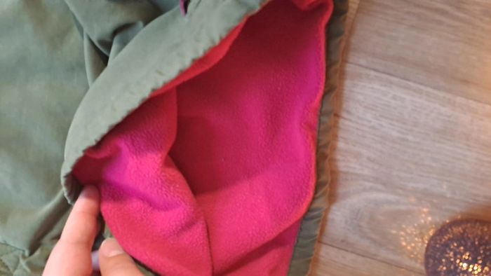 Robe kaki polaire rose Cadet Rousselle taille 3 mois - photo numéro 4