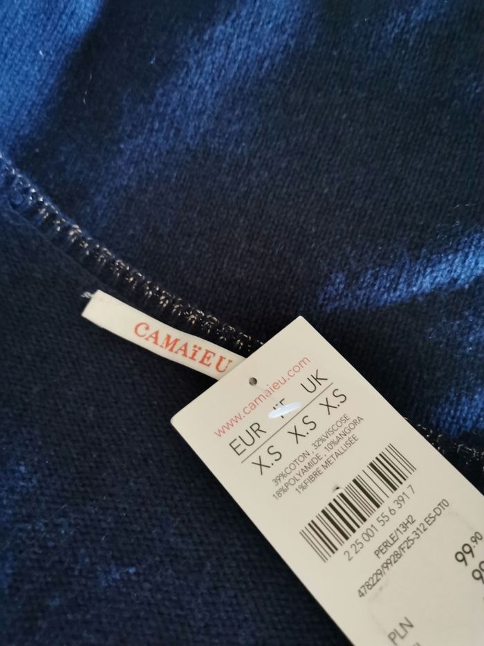 Pull bleu marine Camaïeu TXS - photo numéro 2