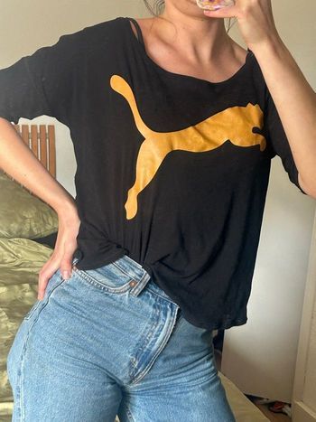 Puma t-shirt logo doré 