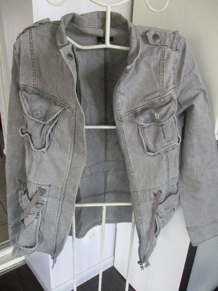 Veste en jean grise
