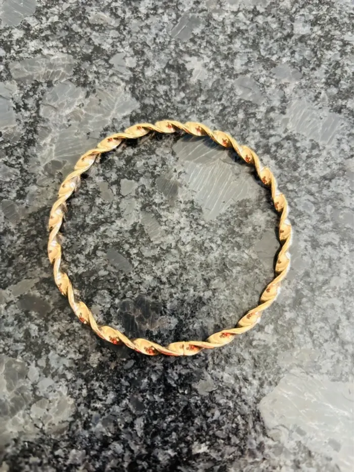 Magnifique bracelet fantaisie torsadé doré neuf