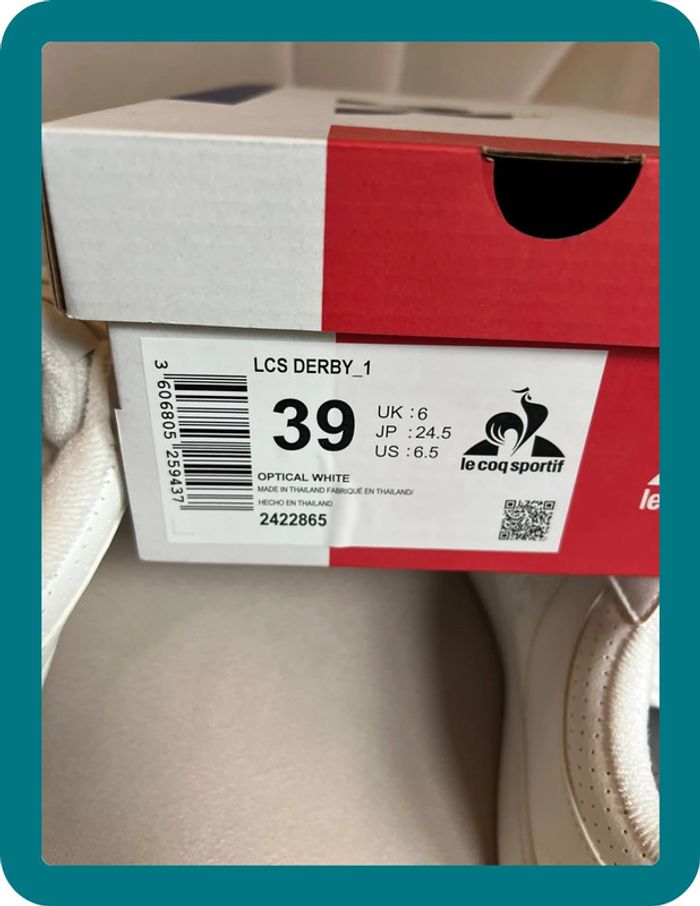 Sneackers unisexe LCS Derby_1 blanches taille 39 - Le coq sportif - photo numéro 6