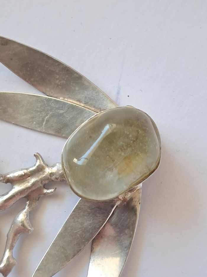 Grand pendentif pectoral argent et pierres polies - photo numéro 10