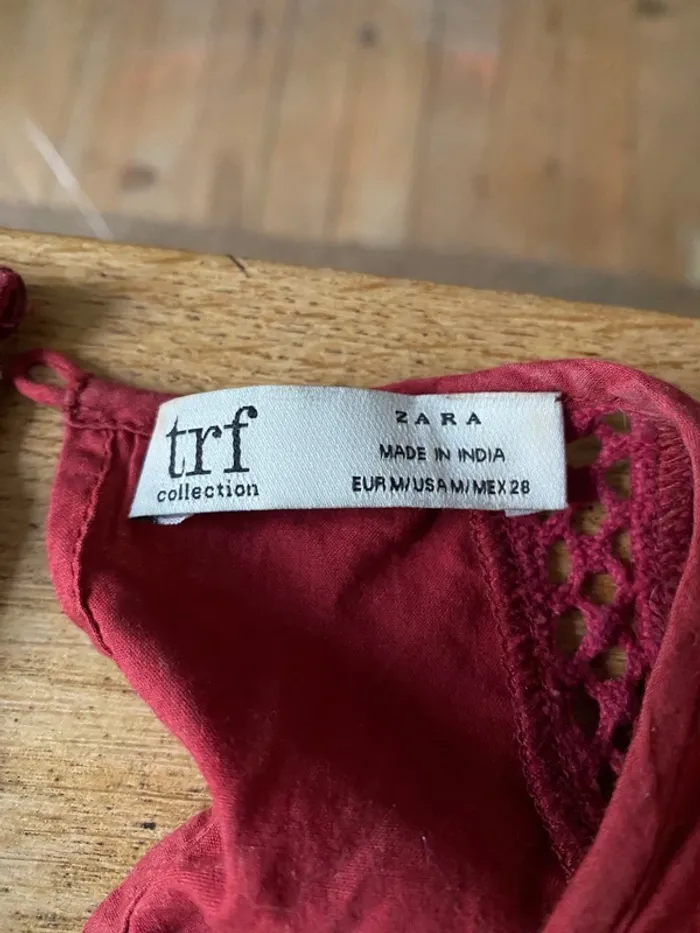 Robe dentelle bordeaux Zara - photo numéro 4