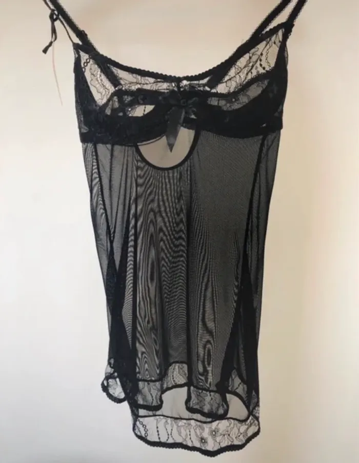 Nuisette noir déshabillé robe transparente femme 85d - photo numéro 4