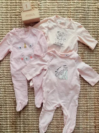 Lot pyjamas coton 1mois / 54cm