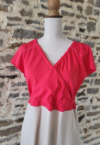 Robe sans manches beige et rose fushia framboise DDP Taille XL ou 42