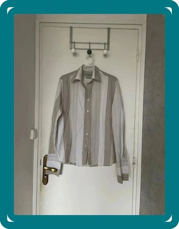 Chemise rayures beige