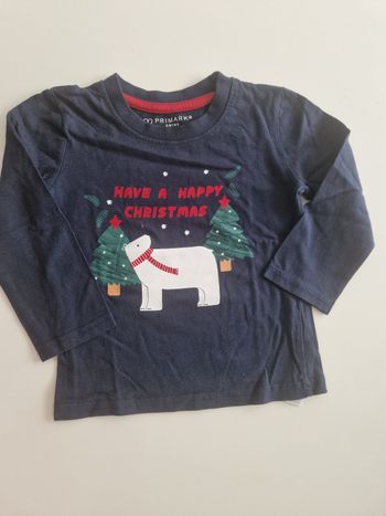T-shirt manches longues garçon 12/18 mois Noël Primark