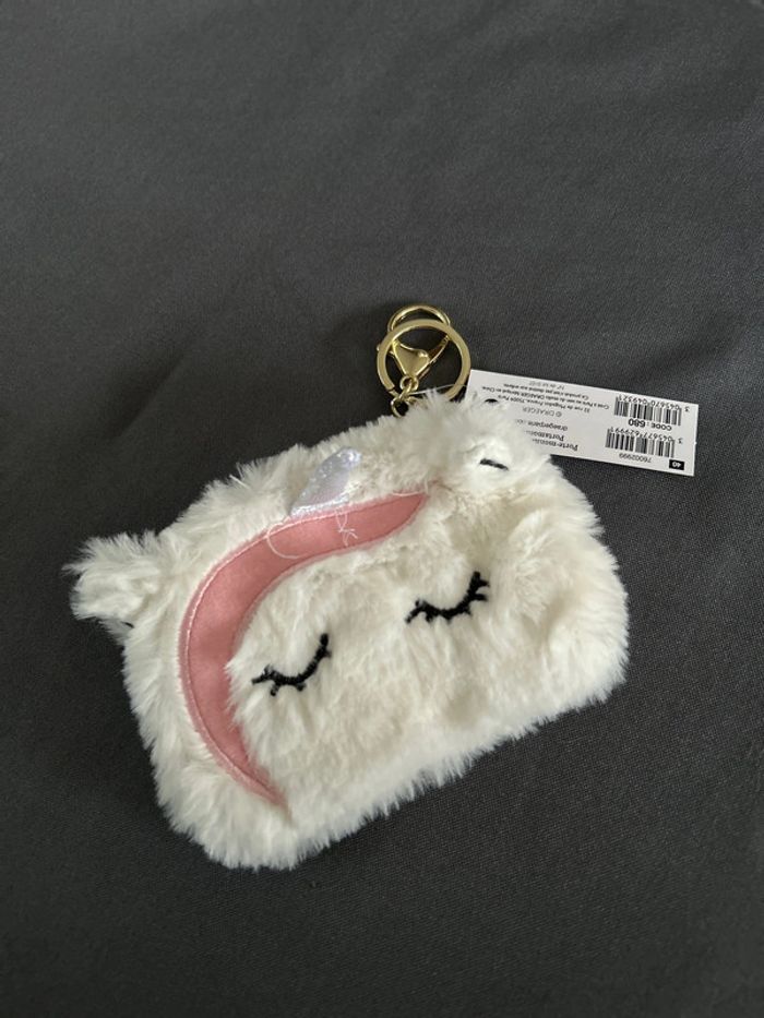 Porte-Monnaie Peluche Licorne Blanc