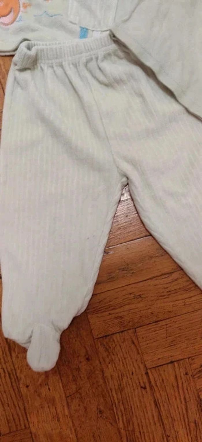 Ensemble pyjama velours vert pâle Mini Gang 12 mois - photo numéro 4