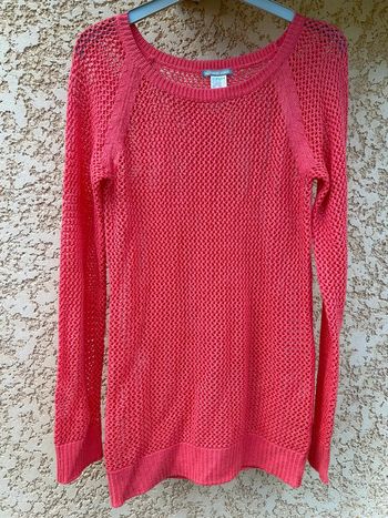 Pull en maille orange corail