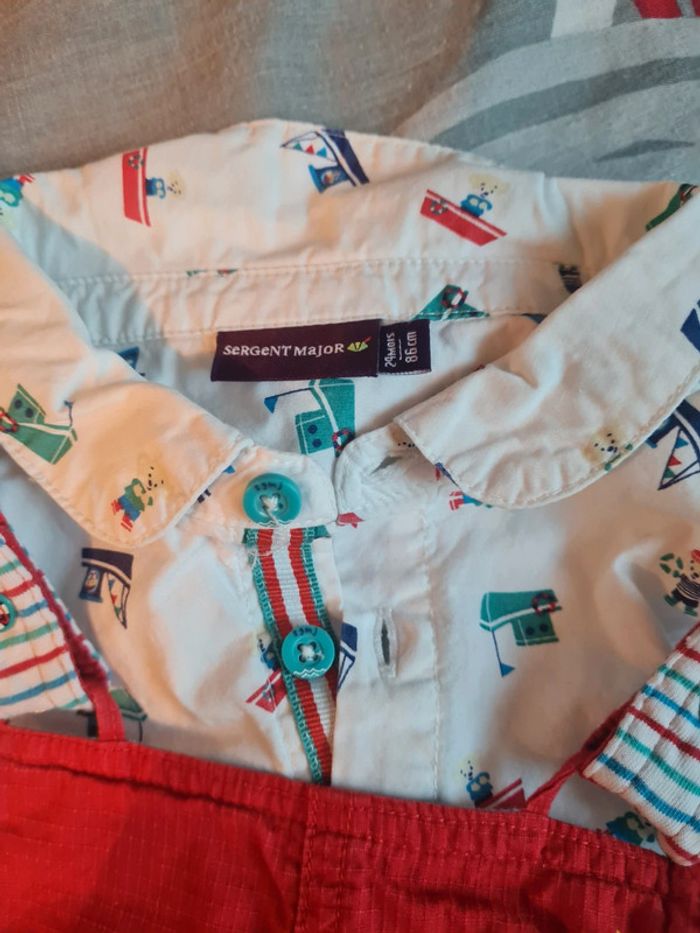 Chemise et salopette short sergent major 2 ans - photo numéro 4