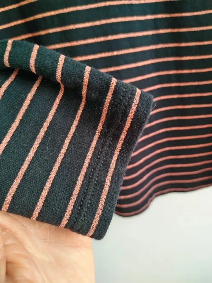 T-shirt manches longues rayé fils métalliques SGMJ 9 ans - photo numéro 6