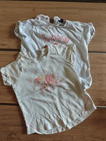 Lots tee shirts bébé fille 24 mois parfait état