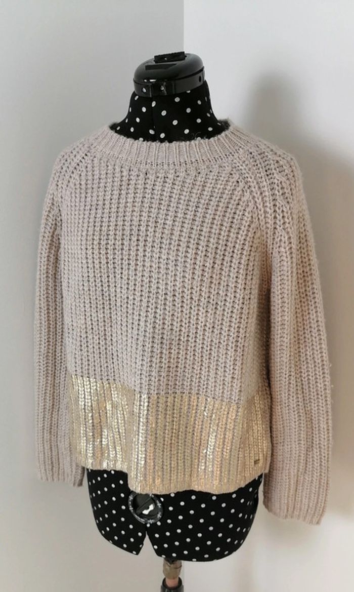 Pull mailles beige doré laine acrylique alpaga Taille S River Woods - photo numéro 6