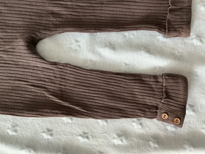 legging côtelé gris taille élastique 24 mois kiabi - photo numéro 6