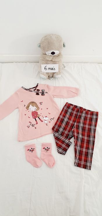 Ensemble bébé écossais fille 6 mois