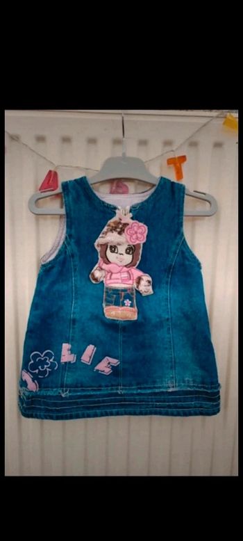 👗Robe en jean bleu hiver 12 mois