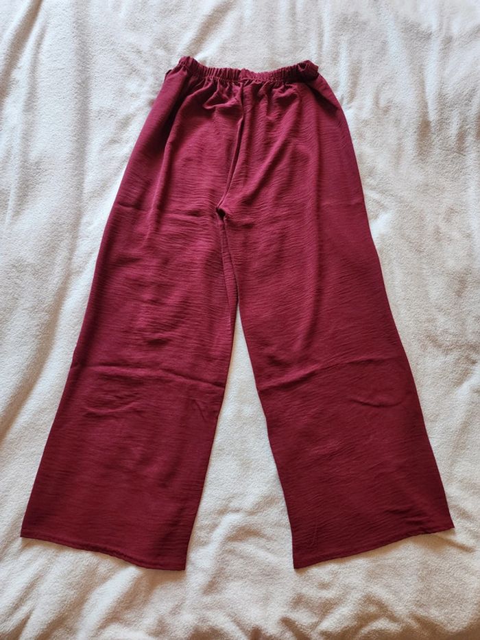 Pantalon à jambes larges / palazzo bordeaux 36/40 - photo numéro 5