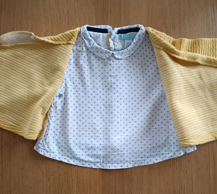 Gilet Cache-coeur Obaïbi jaune 9 mois fille - photo numéro 7