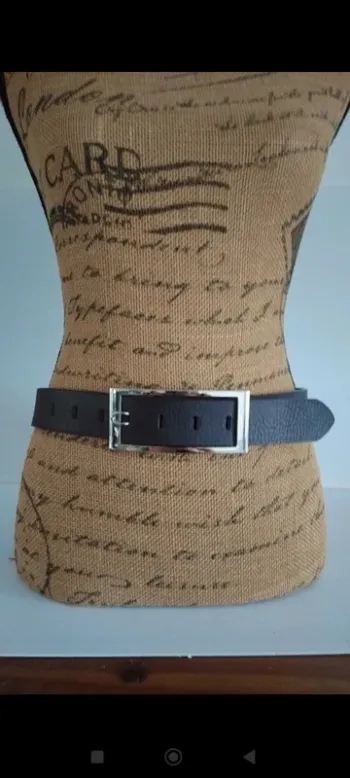 Ceinture marron boucle rectangulaire 90 cm